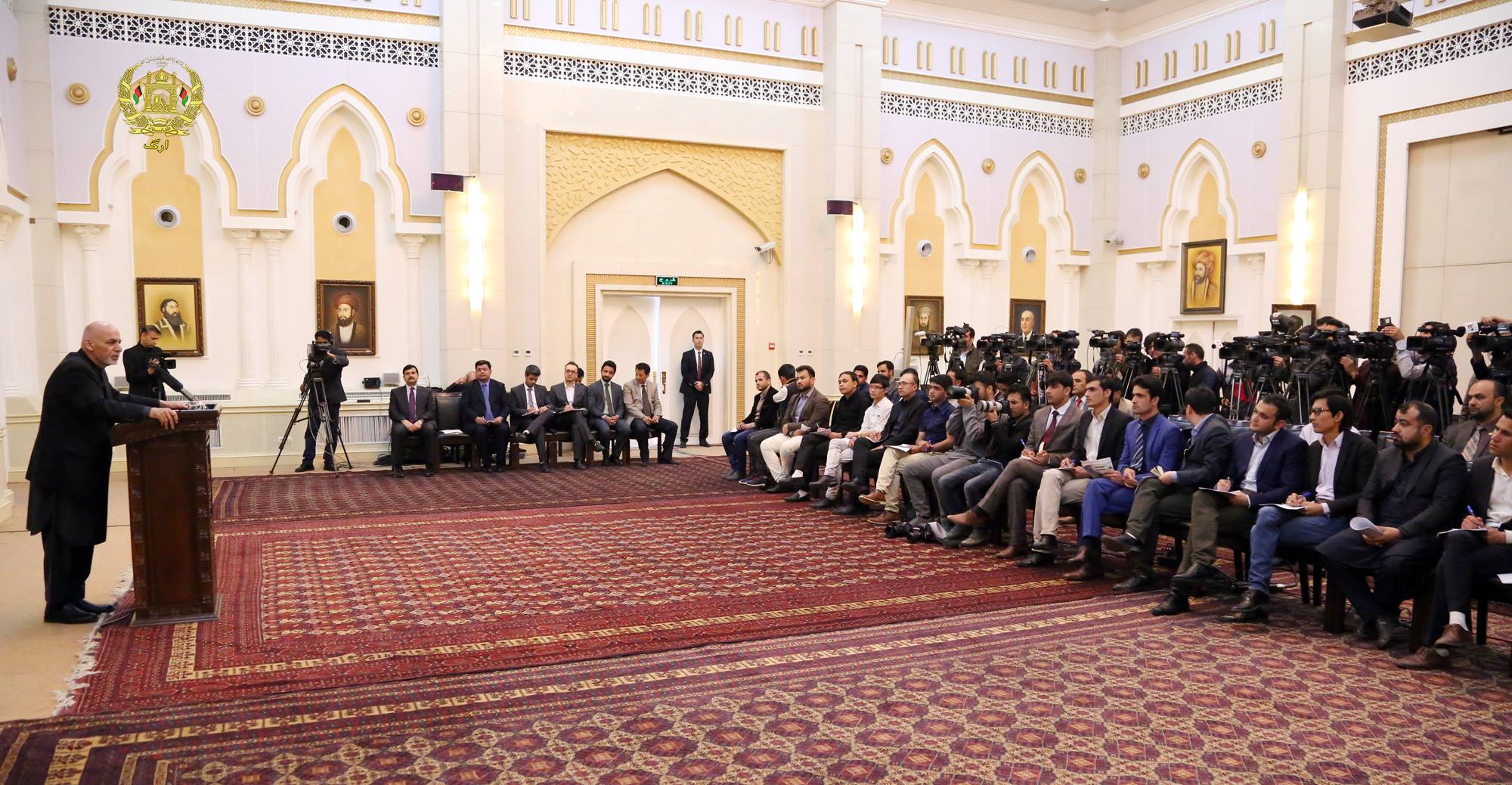 Ghani with journos
