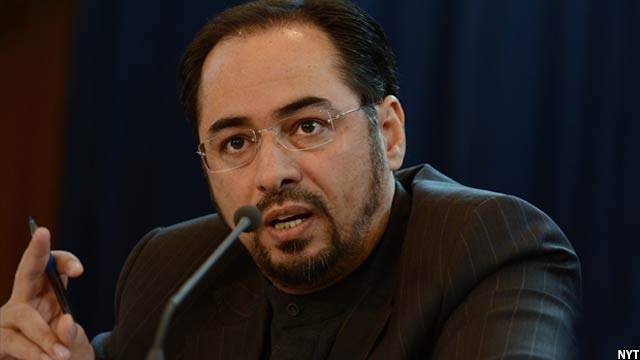 صلاح الدین ربانی وزیر امور خارجه که از جانب مجلس سه روز قبل سلب صلاحیت شد