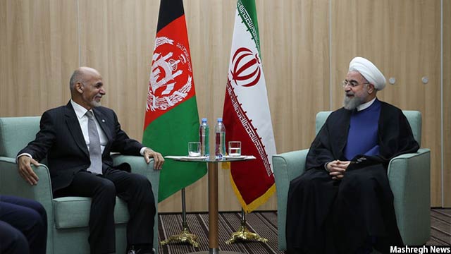 دیدار رییس جمهور غنی و حسن روحانی، رییس جمهور ایران 