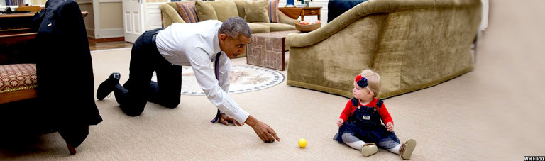 اوباما و عشق به کودکان در این سال‌ها