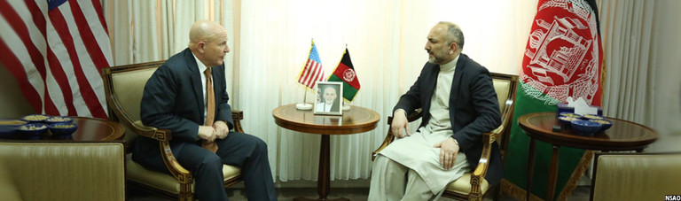 مشاور امنیت ملی آمریکا در کابل؛ دیدارهای فشرده و تاکید بر نابودی تروریزم
