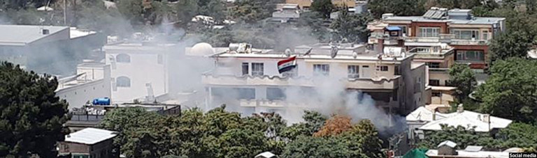 حمله مهاجمان انتحاری به سفارت عراق در مرکز شهر کابل