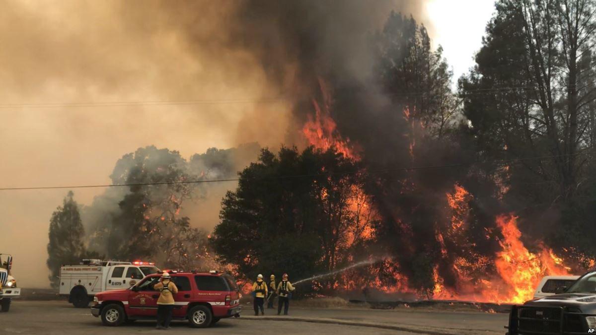 burning in california