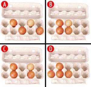 تست جالب برای شخصیت شناسی: 4 تخم مرغ را چگونه در جعبه می چینید؟