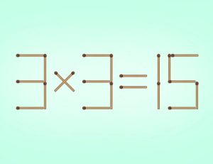 یک چوب کبریت را حرکت دهید تا معادله ریاضی زیر حل شود!