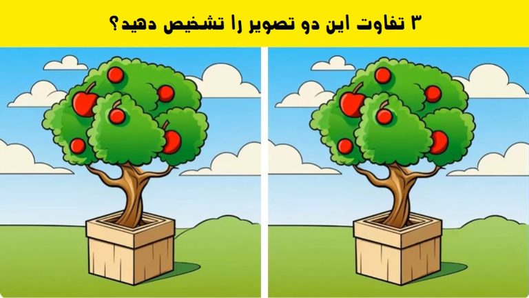 فقط چشم عقابی ها می توانند 3 تفاوت تصویر درخت سیب را پیدا کنند!