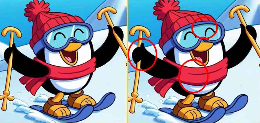 تفاوت های تصاویر پنگوئن