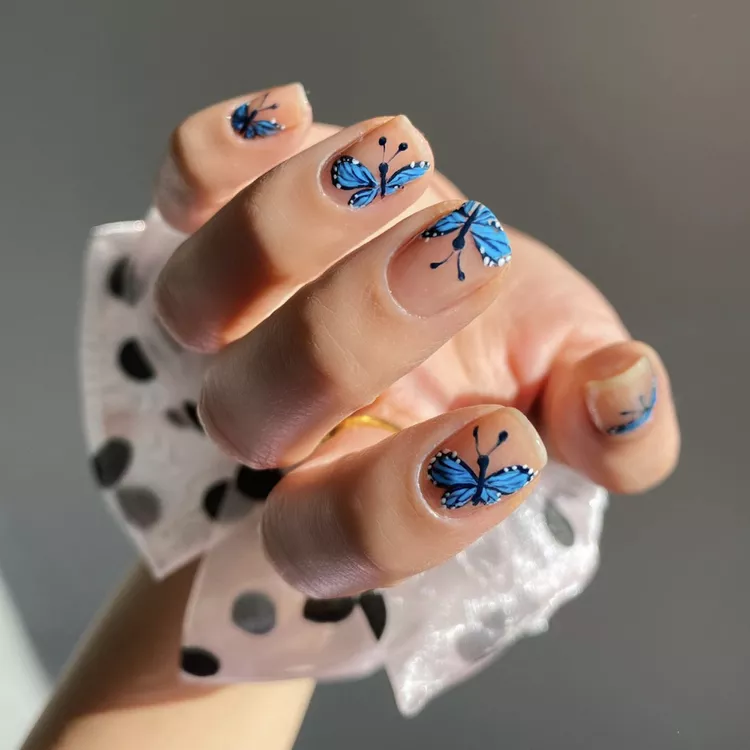 21 ایده طراحی پروانه روی ناخن (طرح فانتزی مخصوص فصل بهار)