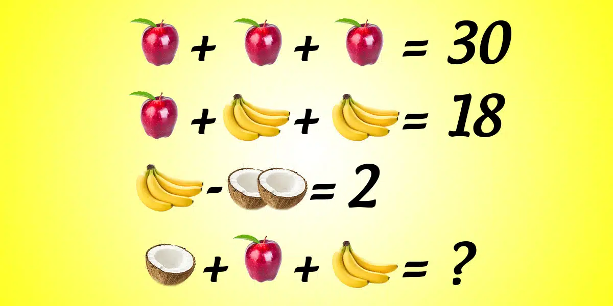 تست هوش: آیا می‌توانید این معادله میوه‌ای را در 10 ثانیه حل کنید؟
