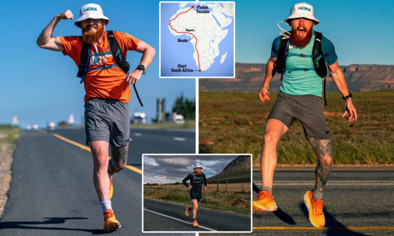 مردی که پس از 352 روز به دویدنش از شمال به جنوب آفریقا پایان داد!