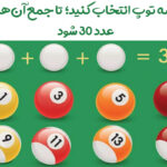 معمای ریاضی: سه توپ صحیح رو انتخاب کن تا جمع آنها ۳۰ شود!